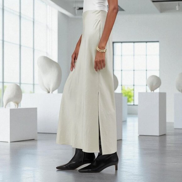 Madewell Satin Maxi Slip Skirt Size 14 - Picture 3 of 14